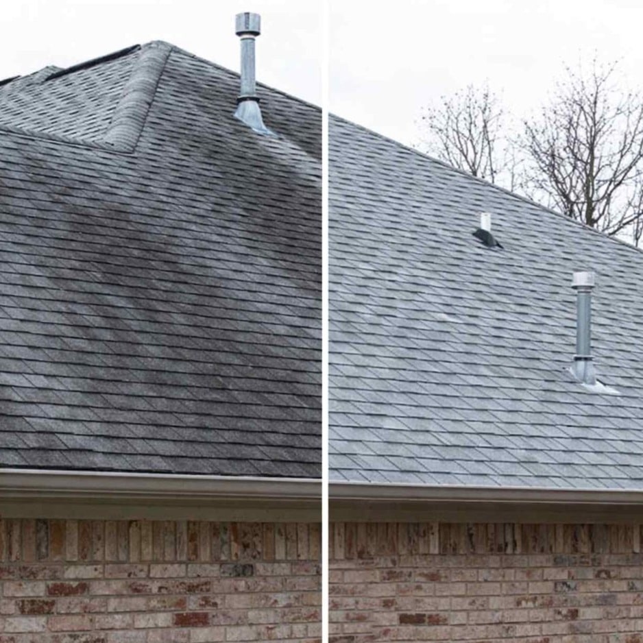 asphalt roof washing